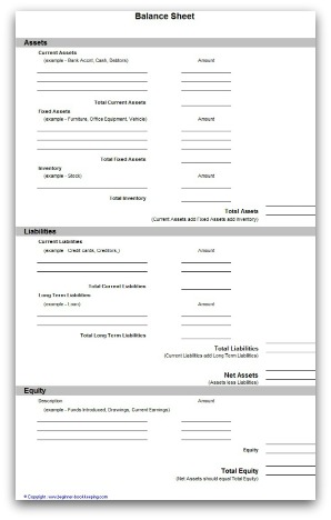 Balance Sheet Template on Balance Sheet Template