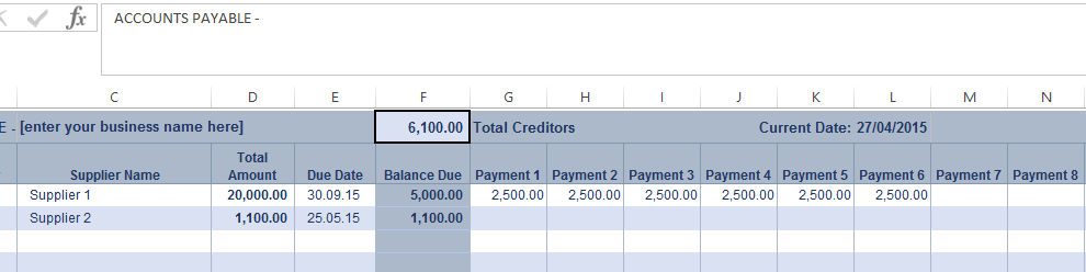 accounts payable ledger