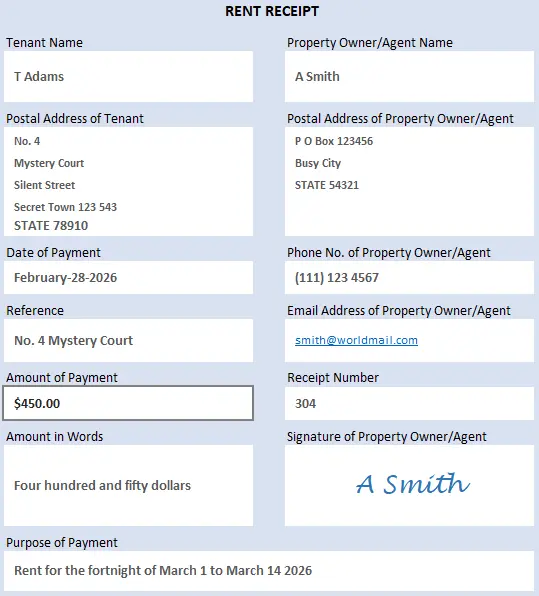 Bookkeeping Template Statement of Account