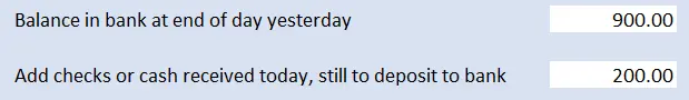 Cashflow Form Bank Balance and Deposits