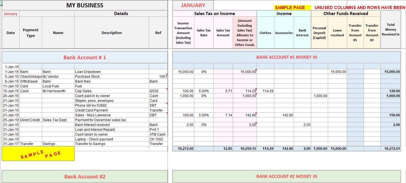 Excel Checking Account Template from www.beginner-bookkeeping.com