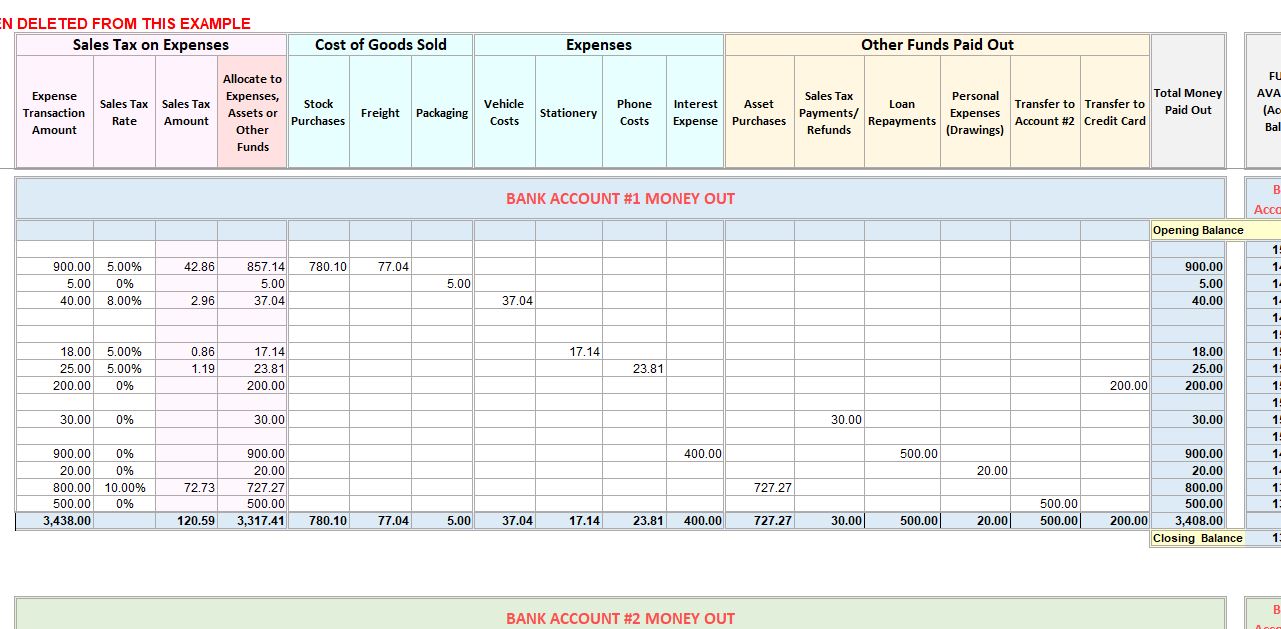 Accounting Excel Template  Income Expense Tracker with Sales Tax Throughout Small Business Accounting Spreadsheet Template Free