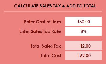 Example Sales Tax Calculation