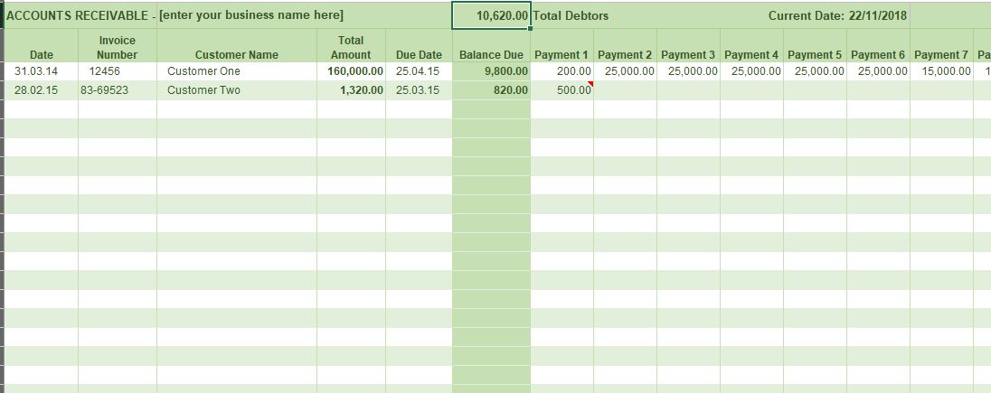 Income Ledger Template from www.beginner-bookkeeping.com
