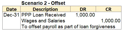 Loan Forgiveness Journal Entry Offset