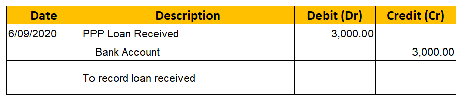 PPP Loan Received Journal Entry