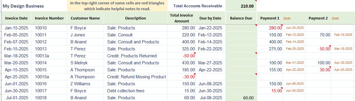 ledger excel template