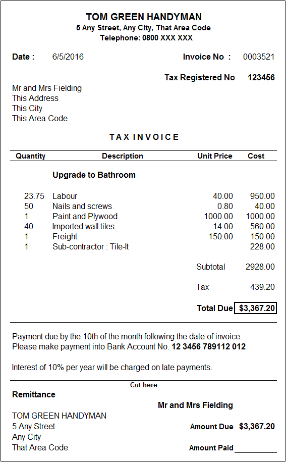 Sales Invoice Template