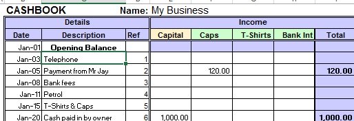 Excel Cashbook for Easy Bookkeeping