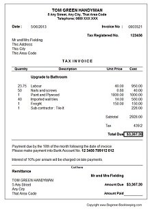 home improvement invoice template
