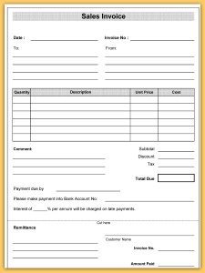 sale or return invoice template